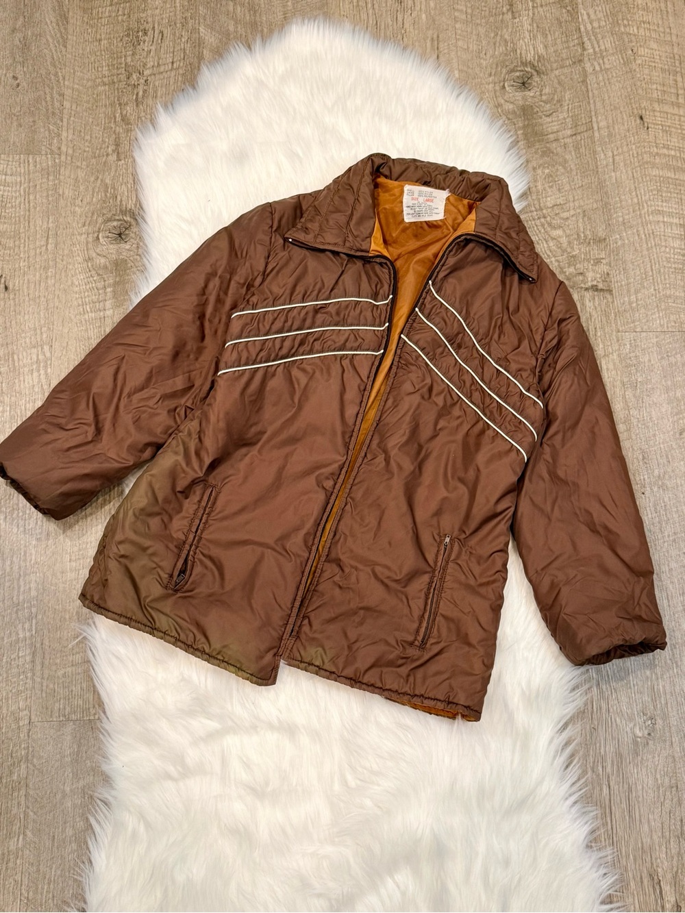 Vintage Brown Puffer Jacket.